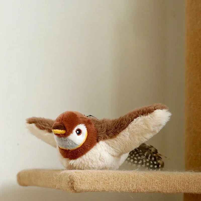 Oiseau interactif en peluche pour chat