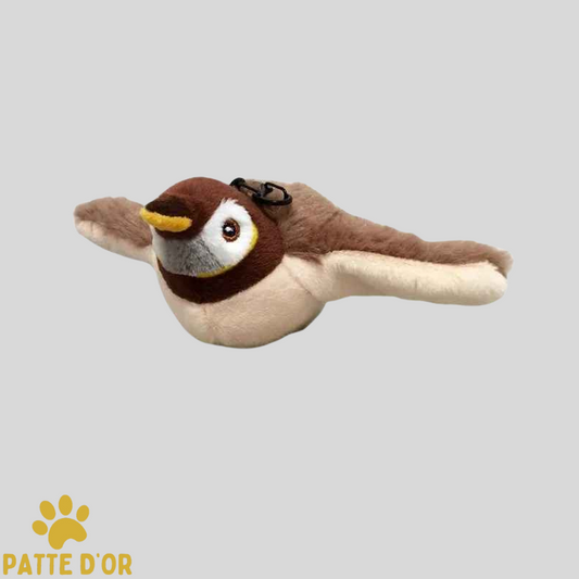 Oiseau interactif en peluche pour chat